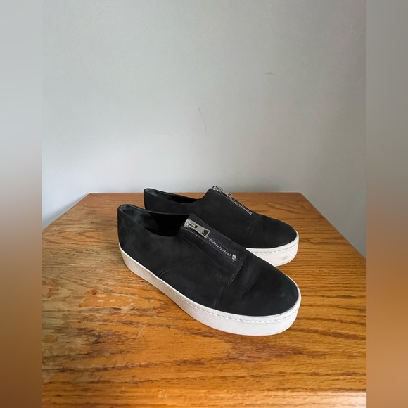 Vince Shoes - Vince Warner Zip Suede Platform Sneakers Size 6.5